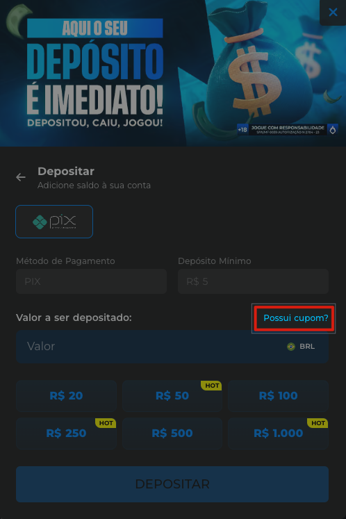 imagem ensinando onde aplicar o cupom