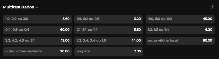 multi resultado exemplo 