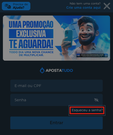 onde recuperar a senha

