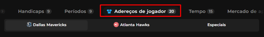 primeiro exemplo do mercado de jogador específico e onde entrar para achar
