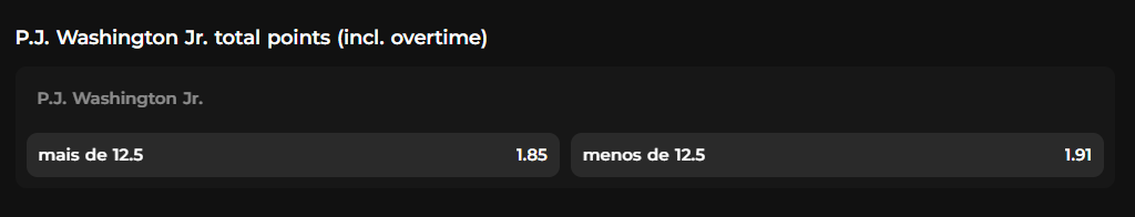 aposta em jogador específico, tipo de aposta para quantidade de pontos exato por jogador
