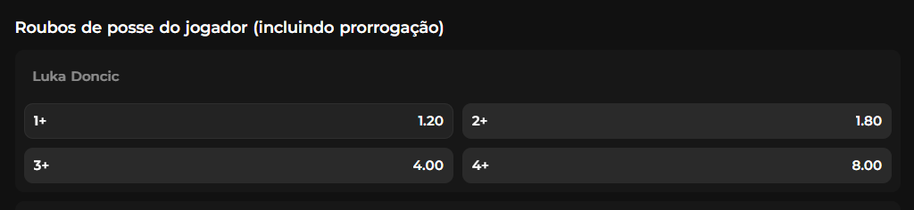 total de roubos de bola por jogador de basquete